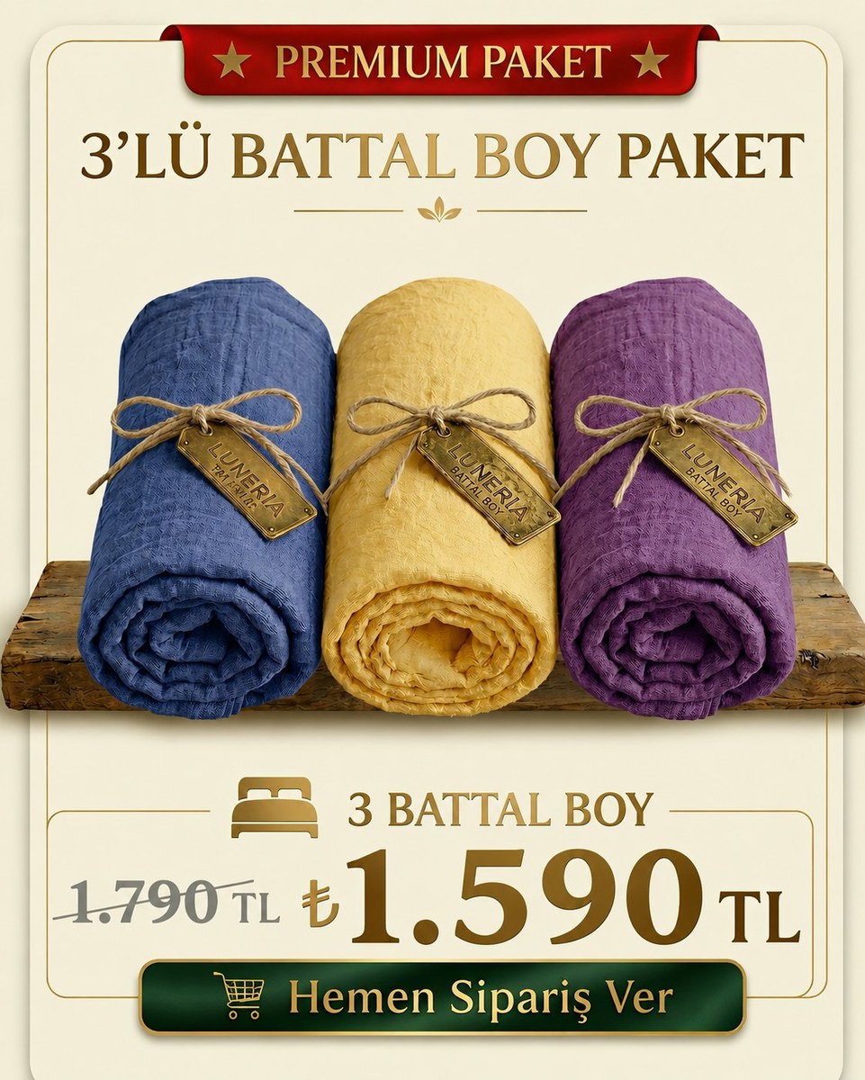 3'lü Battal Boy Lastikli Çarşaf Seti — 1.590 TL